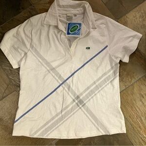 Quagmire white golf shirt. Short sleeve collared.  New with tag!